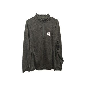 Michigan State Spartans 1/4 Zip Pullover Jacket Men's Medium Heathered Green